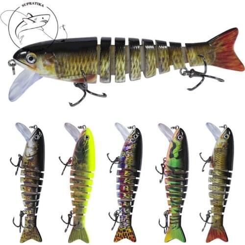 Artificial Multi-section Plastic Hard Bait 5pcs/set 10.5cm/17.3g Sea Fishing Lure 3D Eye ABS Bionic Bait 6# Hook Wobbler