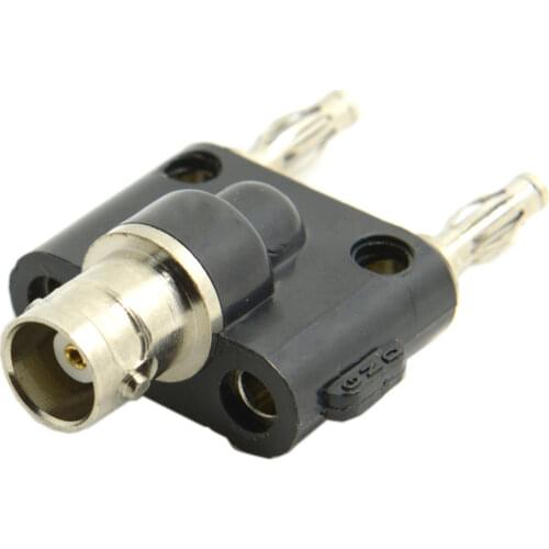 Jimier CY Cable BNC Female Jack to Two Dual Banana Male Plug Pin RF Splitter Connector Adapter