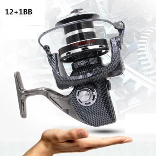 Boat Fishing Reels De4000-10000 All Metal Spinning Reel 12+1 BB Gear Ratio 4.9:1 for Long Shot Competition