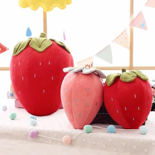 Creative Plush Toy Simulation Strawberry Soft Cotton Cute Fruit Pillow Cushion Stuffed Toys Gifts For Kids Girls Baby