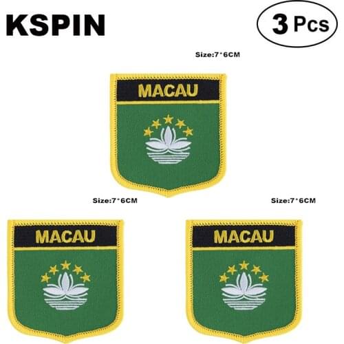 Macau Shiled Shape flag patches flag patches for Cothing DIY Decoration
