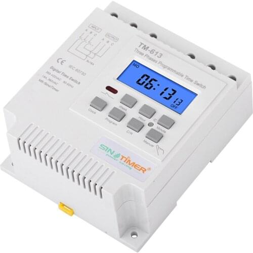 New TM613 380v 3600W Three Phase Timer Programmable Switch With Backlight Digtal Time Switch For 7 Days-24 Hours