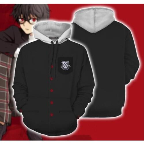 Persona 5 Anime 3D Hoodie Hooded Coat Zipper P5Akira Kurusu Jacket Cosplay Costume Sweatshirt