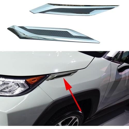 Fit For Toyota RAV4 2019 2020 Chrome Headlight Headlamp Cover Strips Trim Frame Molding Accessories