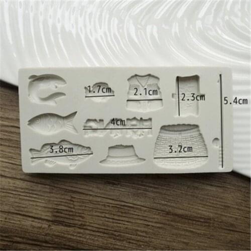 Silicone Mold Fishing Tools Fondant Cake Mold Handmade Gift Soap Candle Mold Candy Chocolate Resin Clay Mold
