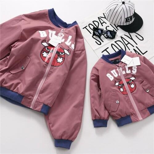 Tonytaobaby Autumn and Winter Clothes New Kids Childrens Clothes Jacket Bull Parents' and Childrens Jacket Girls Jackets
