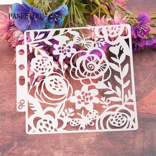Leaves garden spring scrapbook stencils spray plastic mold shield DIY cake hollow Embellishment printing lace ruler valentine