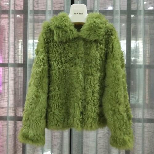 Abrigos invierno mujer 2021 Fashion luxury Full Pelt Tuscan wool fur coat winter women genuine leather jacket turn-down collar