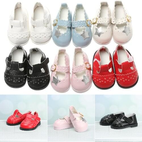 1Pair 6.5cm Mini Doll Shoes Suit For 16 Inches Doll PU Leather Mini Shoes Clothing Toy DIY Doll Accessories Baby Girls Boys Gift