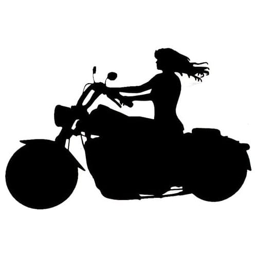 17*11.1CM Sexy Female Motorbike Car Stickers Covering The Body Of Fashion Vinyl Decals Black/Silver C7-0207
