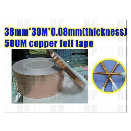 1x 38mm *30M *0.08mm(Thickness) Single Sided Conducting EMI Shielding Copper Foil Tape