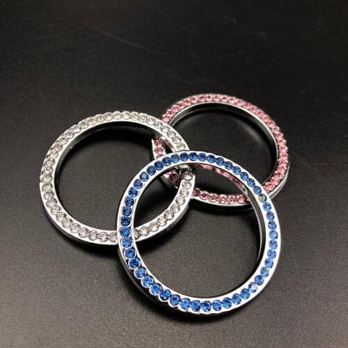 2021 new fashion Universal Car Auto Key to Start Switch Metal Diamond Decorative Ring Circle Car-styling Accessories Wholesale