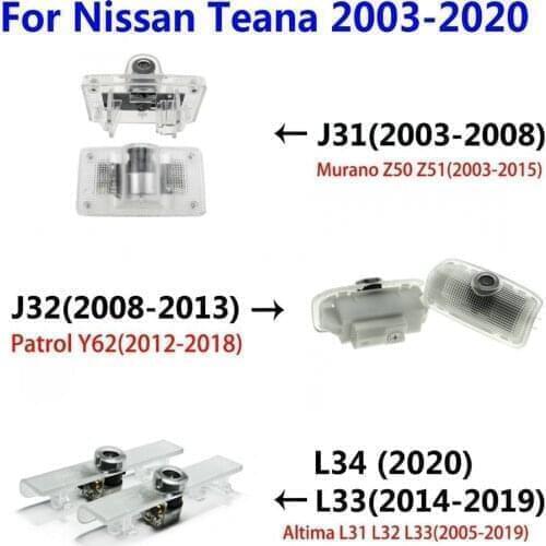 2X LED Car Door Light Ghost Projector Logo Lights For Nissan Teana J31 J32 J33 Altima L31 L32 L33 L34 Murano Z50 Z51 Patrol Y62