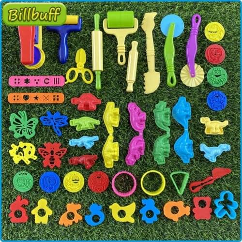 46pcs DIY Slimes Play Dough Tools Accessories Plasticine Model Modeling Clay Kits Soft Clay Plastic Set Moulds Toys for children