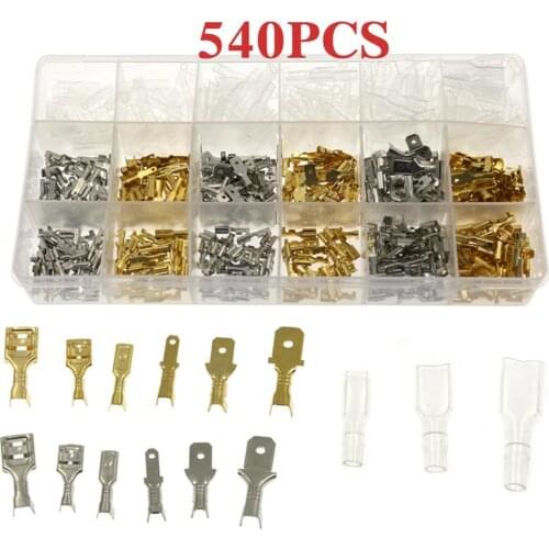 540pcs 2.8/4.8/6.3mm Wire Connectors Kit Crimp Female/male Spade Terminals Set For Electrical Wiring Car Audio Speaker