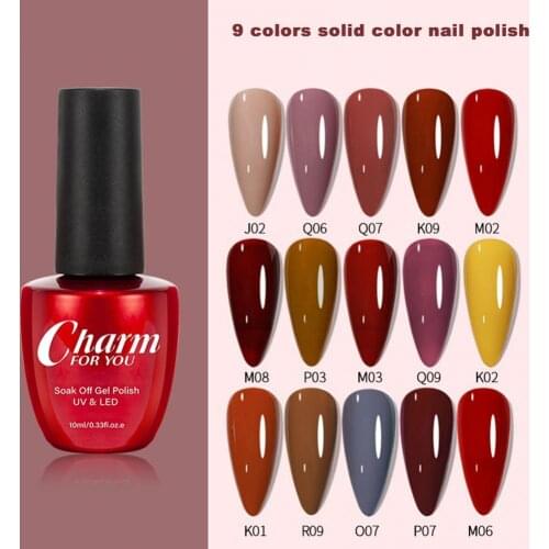 9Pcs Nail Gel Solid Color Long Lasting Manicure Supplies Quick Dry Nail Polish for Women Gel Nail Polish Shiny Hybrid Art Design