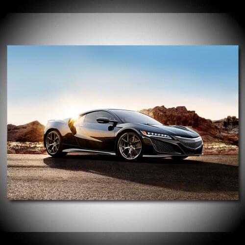 Acura NSX Black Car Sport Car Supercar Wallpaper Wall Decor Art Posters Canvas Paintings Fabric Printed Room Decoration