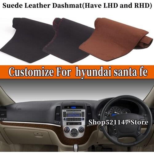 Accessories Car-styling Suede Leather Dashmat Dashboard Cover Dash Mats For Hyundai Santa Fe CM 2007 2008 2009 2010 2011 2012