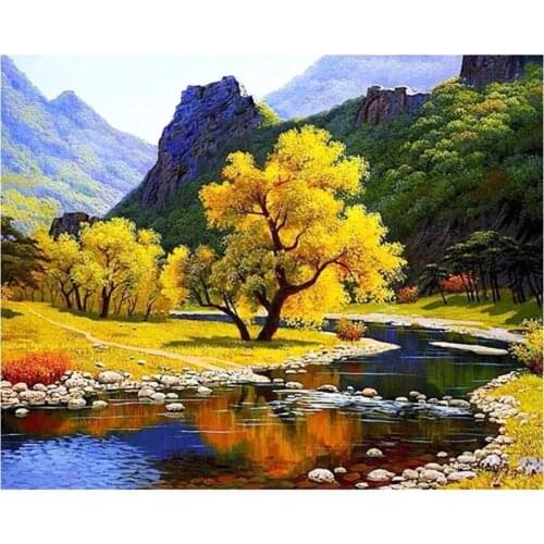 Canvas Size 5D Diy Diamond Painting Cross Stitch Kit Diamond Mosaic Embroidery " Landscape " Painting Square/Round Drill Gift