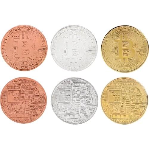 Antique Imitation Collectible Art Physical Gold commemorative coins Gold Plated Bitcoin Coin BTC Metal