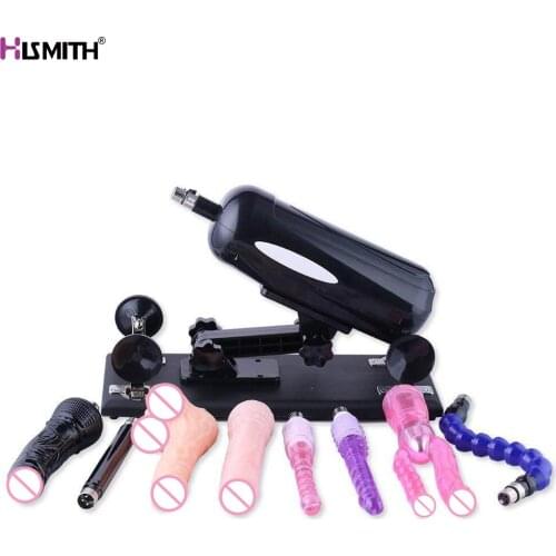 Hismith Automatic sex machine Multi-speed Vibration Anal dildo 8 Accessories Cylindrical Retractable Sex Machine Gun for Women