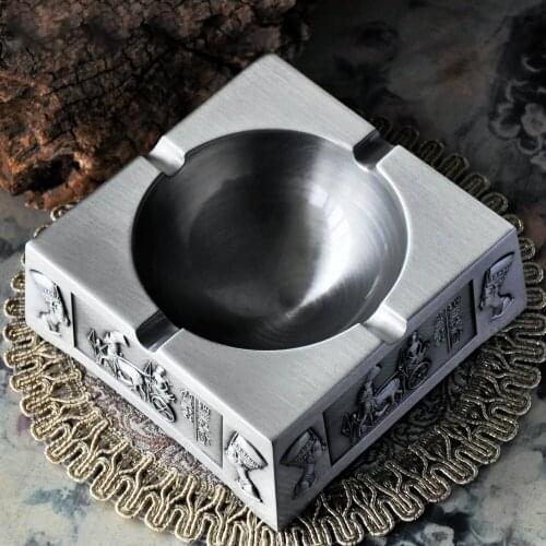 Gods Of Egypt Vintage Ash Tray Zinc Alloy Metal Crafts Cigar Cigarette Ashtrays Living Room Decor Birthday Gifts For Men Boys