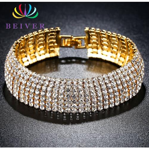 Beiver 2019 New Arrival Multi-layer Yellow Gold Color Women Charm Bracelet Best Gifts for Ladies Women Girl