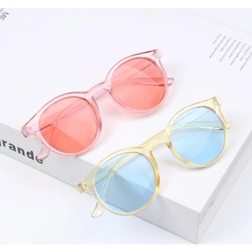 Elbru Kids Fashion Sunglasses Round Frame Children Sunglasses Boy Girl Baby Student Stylish Eyeglasses Party Eyewear UV400