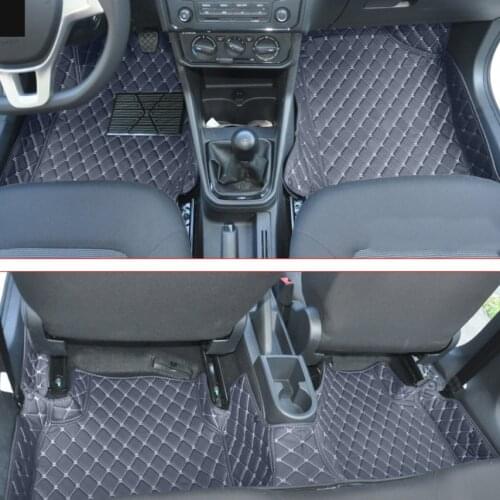 Leather car floor mat for skoda rapid 2012 2013 2014 2015 2016 2017 2018 2019 2020 interior accessories stickers rug