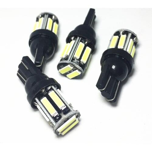 4Pcs Car License plate lamp W5W T10 LED 7020 10SMD 194 168 White Blue Motorcycle For Clearance Lights Instrument Panel Lamp 12V