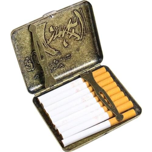 Metal Cigarette Case Creative 20 Sticks Case Holder Pocket Box Holder Storage Container Gift Box Cigarette Smoking Accessories