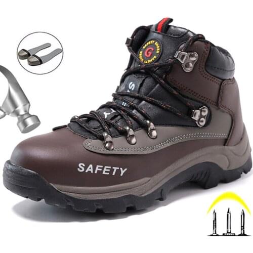 Vogue Nice Safety Shoes Men High Quality Men Boots Fashion Work Boots Indestructible Work Sneakers Male Shoes Adult Hiking Boots