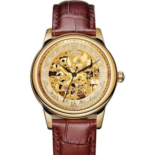 Men wrist watch,mens automatic mechanical watches Rocos gold man luxury waterproof wristwatch dress relogio masculino hollow out