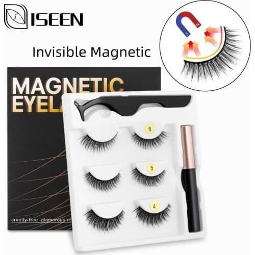 Invisible Magnetic Eyelashes 3D Natural False Lashes Magnetic Eyeliner Tweezer Set Fake Eyelashes Makeup Tools Fast Shipping