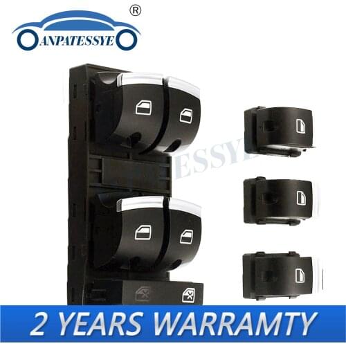 New Chrome Master Window Switch Control Button For Audi A3 8P A6 S6 A4 RS6 C6 Q7 4F0959851H 4F0959855B 4F0 959 855B 4F0 959 851H