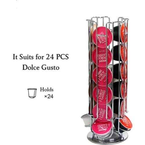 2021 New Metal Coffee Pod Holder 24 Cups Plating Stand Coffee Capsule Storage Rack Black/Silver Shelves For Dolce Gusto Capsule