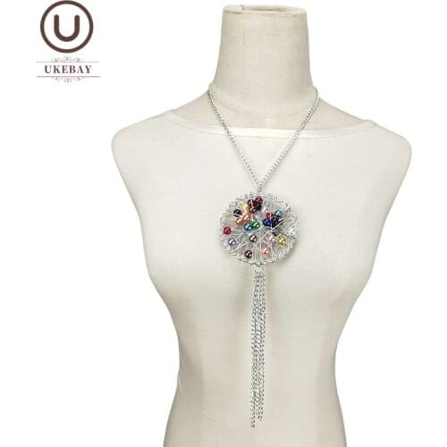 UKEBAY New Multicolor Pearl Pendant Necklaces For Women Long Statement Necklace Designer Handmade Luxury Jewelry Bohemia Chains
