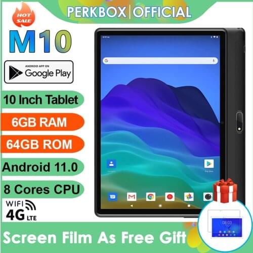 2021 New Wi-Fi 10 Inch Tablet Octa Core 6GB RAM 64GB ROM Android 10.0 OS 1280x800 HD IPS 5.0MP Camera 4G FDD LTE GPS Media Pad