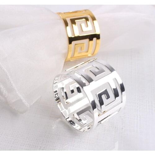 10PCS/Metal napkin ring and pattern napkin holder, brazed, polished, non-interface napkin ring, table decoration