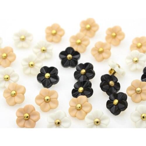 Buttons Gold Spangle Five Flower Shirt Cardigan Chiffon Shirt Button 11.5mm