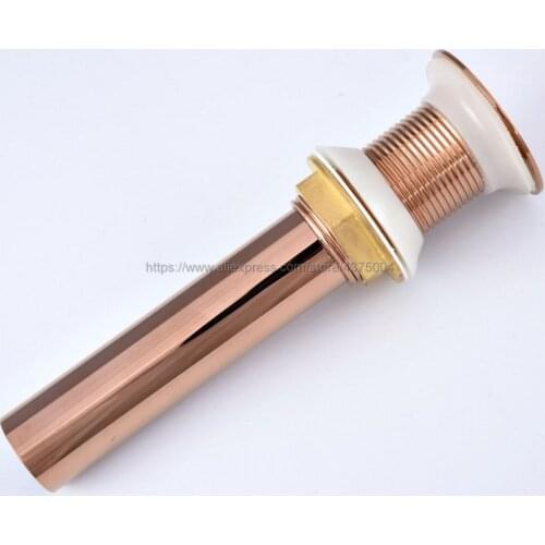 Rose Gold Color Without Overflow Brass Bathroom Lavatory Sink Pop Up Drain Bathroom Basin Bathroom Products/Accessories Nsd078