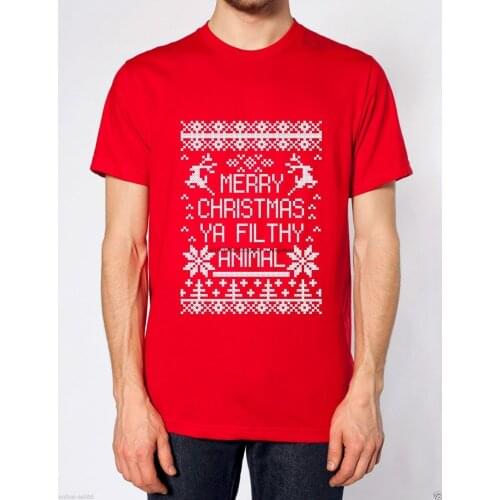 MERRY CHRISTMAS YA FILTHY ANIMAL T SHIRT XMAS FUNNY SECRET SANTA TOP MEN WOMEN