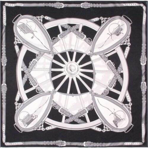 90cm Manual Hand Rolled Twill Silk Scarf Women Belts&Carriag Square Scarves Wraps Echarpes Curled Foulards Female Bandana Hijabs