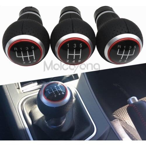 Gear Shift Knob 5 6 Speed For Audi A4 B6 B7 B8 A6 S4 8K A5 8T Q5 8R S Line Ibiza 6J Seat Leon Mk1 Passat Golf 2007-2015