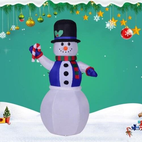 Blue Vest Christmas Santa Claus Inflatable Props Led Night Light Party Outdoor Decorations Can be Fixed Glow In The Dark