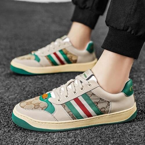 Light luxury summer 2021 all-match breathable casual shoes embroidered soft-soled couple shoes all-match luxury trendy shoes men