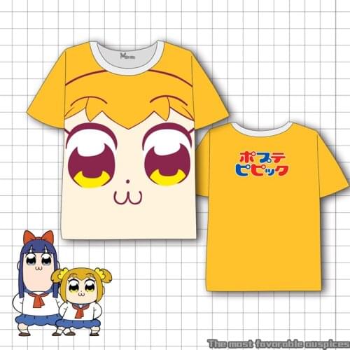 Top Anime POP TEAM EPIC Cosplay short-sleeved round neck men and women summer T-shirt Full-color T-shirt