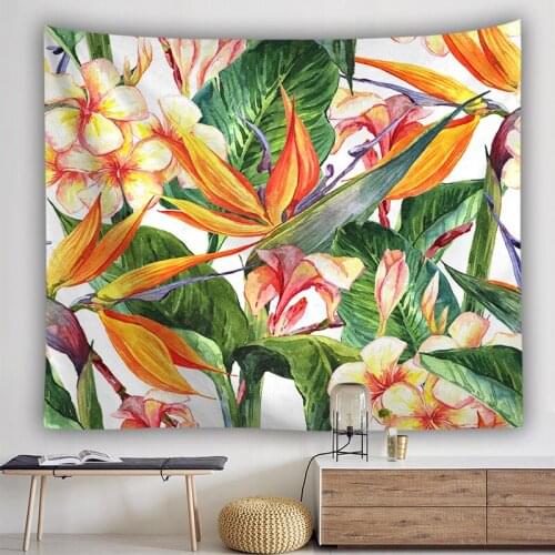 Tropical Plant Palm Tree Tapestry Mandala Floral Wall Hanging Boho Decor Wall Tapestries Psychedelic Tapiz Art Carpet Background