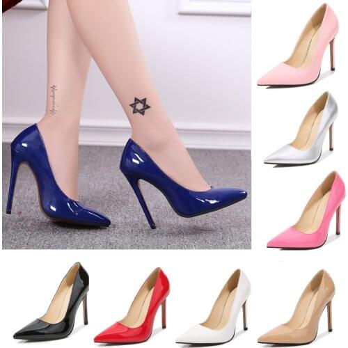 Mens Heels Basic Classic Pumps Drag Queen Trans Patent Leather Big Size 35-46 Pointed Toe Queer Party Club Large Women Shoes