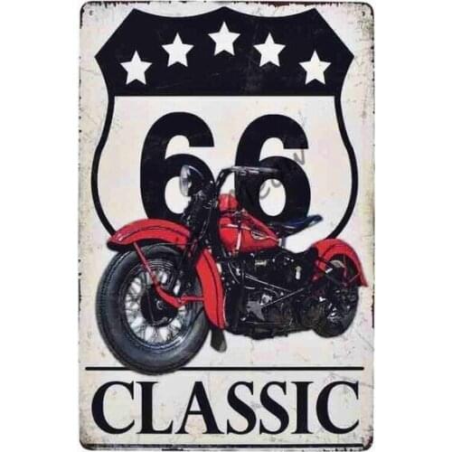 Route 66 Vintage Metal Tin Signs Home Bar Shabby Chic Casino Cafe Pub Shop Home Decor Wall Stickers Decorative Metal Plates WY1